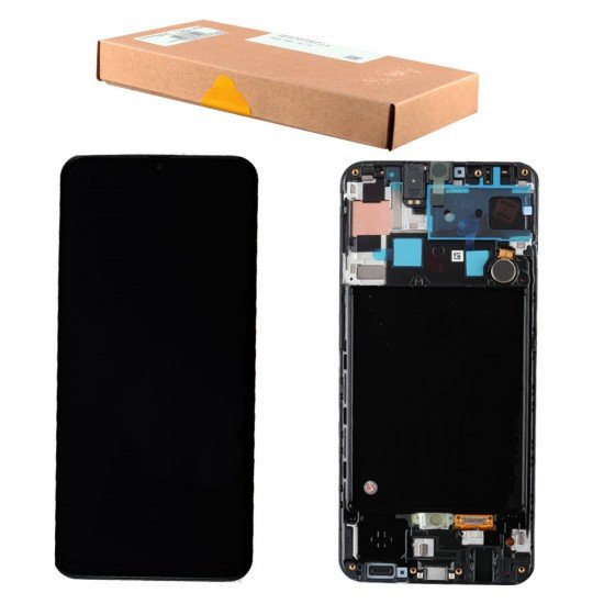 SAMSUNG A507 A50s ΟΘΟΝΗ+TOUCH SCREEN + LENS GH82-21193A BLACK ORIGINAL SERVICE PACK
