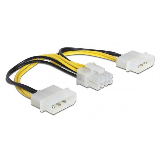 DELOCK καλώδιο 2x 4pin molex σε 8pin EPS 83410, 0.15m DELOCK καλώδιο 2x 4pin molex σε 8pin EPS 83410, 0.15m