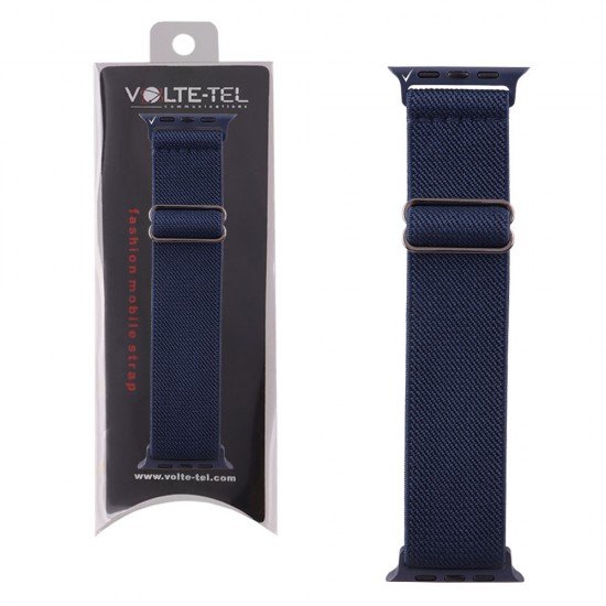VOLTE-TEL ΛΟΥΡΑΚΙ ΡΟΛΟΓΙΟΥ APPLE WATCH 38/40/41mm ELASTIC BRAIDED NYLON DARK BLUE VT101 VOLTE-TEL ΛΟΥΡΑΚΙ ΡΟΛΟΓΙΟΥ APPLE WATCH 38/40/41mm ELASTIC BRAIDED NYLON DARK BLUE VT101