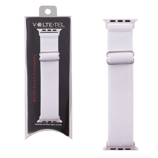 VOLTE-TEL ΛΟΥΡΑΚΙ ΡΟΛΟΓΙΟΥ APPLE WATCH 38/40/41mm ELASTIC BRAIDED NYLON WHITE VT101 VOLTE-TEL ΛΟΥΡΑΚΙ ΡΟΛΟΓΙΟΥ APPLE WATCH 38/40/41mm ELASTIC BRAIDED NYLON WHITE VT101