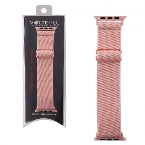 VOLTE-TEL ΛΟΥΡΑΚΙ ΡΟΛΟΓΙΟΥ APPLE WATCH 38/40/41mm ELASTIC BRAIDED NYLON PINK VT101 VOLTE-TEL ΛΟΥΡΑΚΙ ΡΟΛΟΓΙΟΥ APPLE WATCH 38/40/41mm ELASTIC BRAIDED NYLON PINK VT101