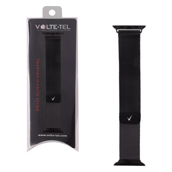 VOLTE-TEL ΛΟΥΡΑΚΙ ΡΟΛΟΓΙΟΥ ΑΝΟΞΕΙΔΩΤΟ ΑΤΣΑΛΙ APPLE WATCH 42/44/45/49mm MILANESE BLACK VT109 VOLTE-TEL ΛΟΥΡΑΚΙ ΡΟΛΟΓΙΟΥ ΑΝΟΞΕΙΔΩΤΟ ΑΤΣΑΛΙ APPLE WATCH 42/44/45/49mm MILANESE BLACK VT109