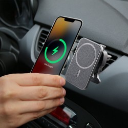 NSP N20 WIRELESS CAR CHARGER MAGSAFE 15W ALUMINIUM ALLOY USB-C 1m BLACK