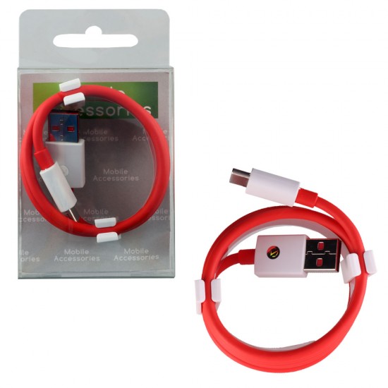 ONEPLUS C201A USB>TYPE C 2.0 MAX 10V 6.5A 65W ΦΟΡΤΙΣΗ-DATA 1.0m RED BULK OR