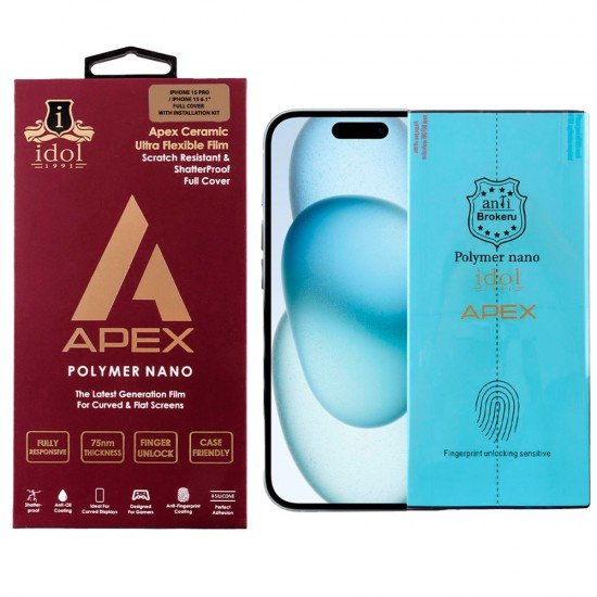 IDOL 1991 APEX POLYMER NANOTECH FILM IPHONE 15 PRO / IPHONE 15 6.1 IDOL 1991 APEX POLYMER NANOTECH FILM IPHONE 15 PRO / IPHONE 15 6.1