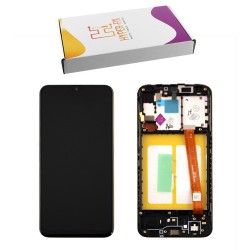 SAMSUNG A202F A20e ΟΘΟΝΗ+TOUCH SCREEN + LENS + FRAME HF-GH82-20186A BLACK HYPER-FIX SERVICE PACK