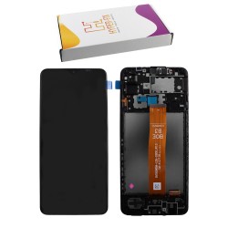SAMSUNG A127 A12 NACHO ΟΘΟΝΗ+TOUCH SCREEN + LENS + FRAME HF-GH82-26485A BLACK HYPER-FIX SERVICE PACK