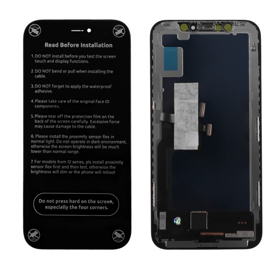 IPHONE X ΟΘΟΝΗ + TOUCH + LENS HD INCELL BLACK