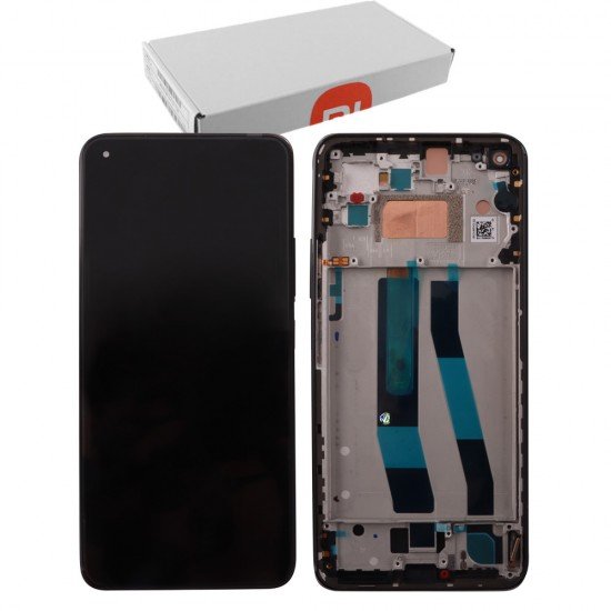 XIAOMI MI 11 LITE 5G ΟΘΟΝΗ + TOUCH SCREEN + LENS + FRAME 5600030K9D00 BLACK ORIGINAL SERVICE PACK