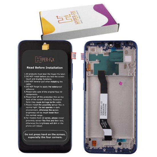 XIAOMI REDMI NOTE 8 ΟΘΟΝΗ + TOUCH SCREEN + LENS + FRAME HF-5600030C3J00 BLUE HYPER-FIX SERVICE PACK