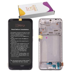 XIAOMI MI A3 ΟΘΟΝΗ + TOUCH SCREEN + LENS + FRAME HF-5603100090B6 SILVER HYPER-FIX SERVICE PACK