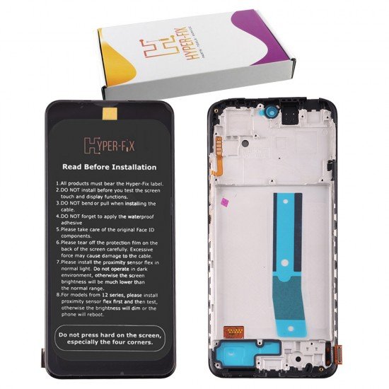 XIAOMI REDMI NOTE 12S 4G ΟΘΟΝΗ + TOUCH SCREEN + LENS + FRAME HF-560001K7SR00 BLACK HYPER-FIX SERVICE PACK