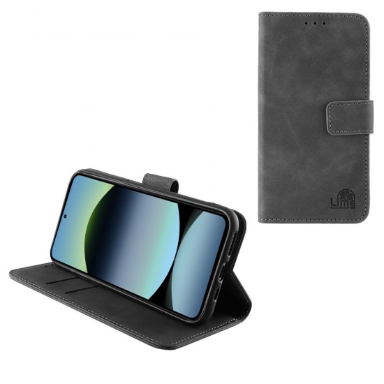 LIME ESSENTIAL ΘΗΚΗ XIAOMI REDMI NOTE 14 4G 6.67in  MAGNET BOOK STAND CLIP GREY