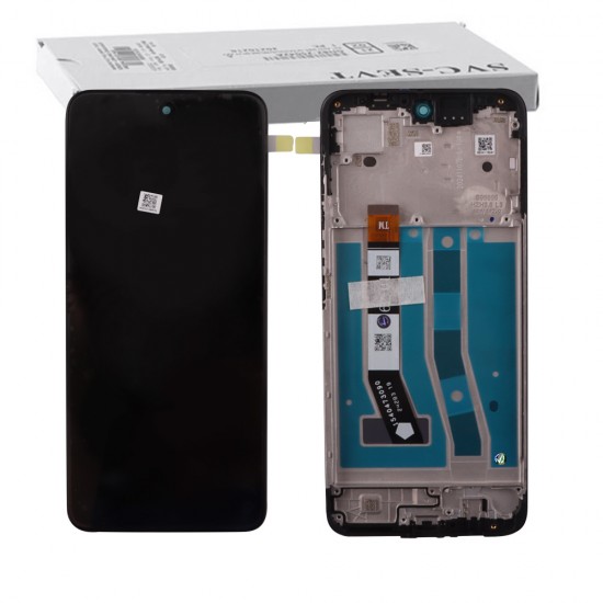 MOTOROLA MOTO G54/ G54 POWER ΟΘΟΝΗ + TOUCH SCREEN + LENS + FRAME 5D68C23304 BLACK ORIGINAL SERVICE PACK