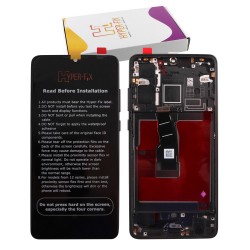 HUAWEI P30 ΟΘΟΝΗ + TOUCH SCREEN + LENS + FRAME HF-02354HMG BLACK HYPER-FIX SERVICE PACK