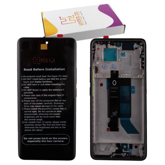 XIAOMI POCO X7 5G ΟΘΟΝΗ + TOUCH SCREEN + LENS + FRAME HF-5600010O16P00 BLACK HYPER-FIX SERVICE PACK