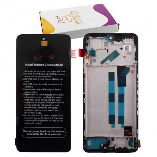 XIAOMI REDMI NOTE 12 PRO 4G ΟΘΟΝΗ + TOUCH SCREEN + LENS + FRAME HF-5600010K6A00 BLACK HYPER-FIX SERVICE PACK
