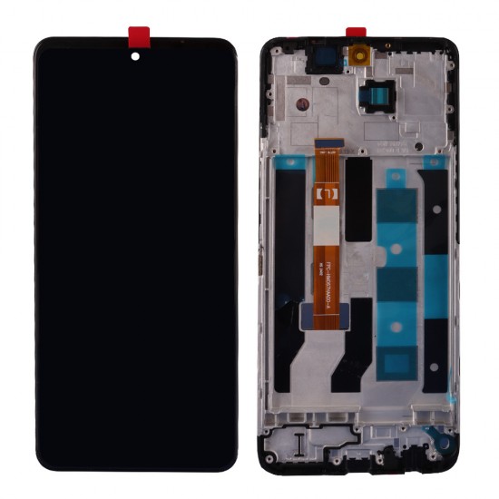 REALME 12 5G/12X 5G/NARZO 70X ΟΘΟΝΗ + TOUCH SCREEN + LENS + FRAME BLACK 3P OR