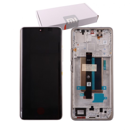 XIAOMI REDMI NOTE 13 PRO PLUS 5G ΟΘΟΝΗ + TOUCH SCREEN + LENS + FRAME 560001N16U00 WHITE ORIGINAL SERVICE PACK