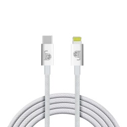 LIME LIGHTNING TO USB-C 3.4A ΦΟΡΤΙΣΗΣ-DATA DURABLE BRAIDED 1m LBCL01 30W WHITE BULK