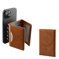 IDOL 1991 LEATHER POCKET MAGSAFE RFID CARD WALLET CAMEL