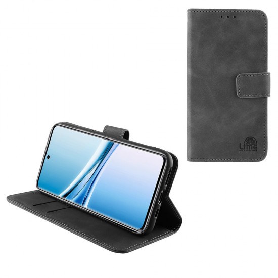 LIME ESSENTIAL ΘΗΚΗ XIAOMI REDMI NOTE 15 4G 6.9in  MAGNET BOOK STAND CLIP GREY