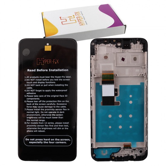MOTOROLA MOTO G13 4G ΟΘΟΝΗ + TOUCH SCREEN + LENS + FRAME HF-5D68C22318 BLACK HYPER-FIX SERVICE PACK