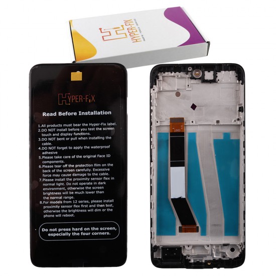 MOTOROLA MOTO G14 4G XT2341-3 ΟΘΟΝΗ + TOUCH SCREEN + LENS + FRAME HF-5D68C23075 BLACK HYPER-FIX SERVICE PACK
