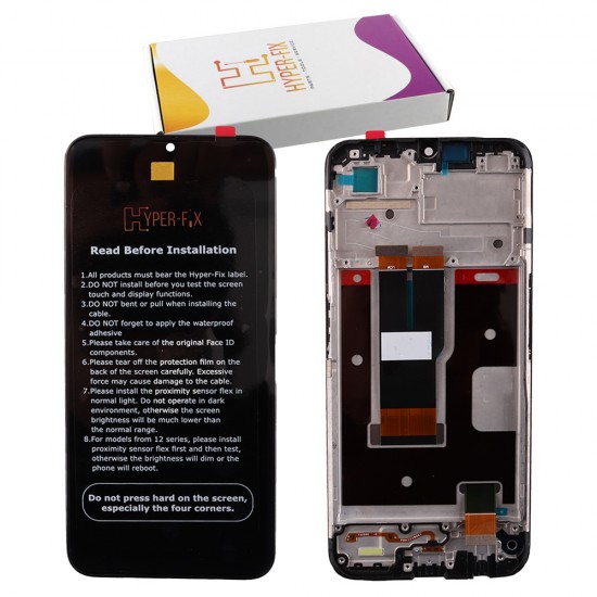 REALME C31 ΟΘΟΝΗ + TOUCH SCREEN + LENS + FRAME HF-4130168 BLACK HYPER-FIX SERVICE PACK