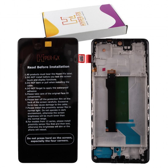 XIAOMI REDMI NOTE 12 PRO PLUS 5G ΟΘΟΝΗ + TOUCH SCREEN + LENS + FRAME HF-560001M16U00 BLACK TFT HYPER-FIX SERVICE PACK