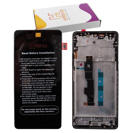 XIAOMI REDMI NOTE 13 5G ΟΘΟΝΗ + TOUCH SCREEN + LENS + FRAME HF-5600020N1700 BLACK HYPER-FIX SERVICE PACK