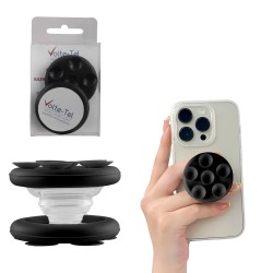 VOLTE-TEL POP STAND ΒΑΣΗ ΣΤΗΡΙΞΗΣ ΒΕΝΤΟΥΖΑ ΣΙΛΙΚΟΝΗΣ ΔΙΠΛΗΣ ΟΨΗΣ ΣΤΡΟΓΓΥΛΗ ΜΙΚΡΗ ΓΙΑ ΣΥΣΚΕΥΕΣ BLACK