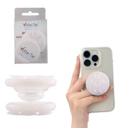 VOLTE-TEL POP STAND ΒΑΣΗ ΣΤΗΡΙΞΗΣ ΒΕΝΤΟΥΖΑ ΣΙΛΙΚΟΝΗΣ ΔΙΠΛΗΣ ΟΨΗΣ ΣΤΡΟΓΓΥΛΗ ΜΙΚΡΗ ΓΙΑ ΣΥΣΚΕΥΕΣ TRANSPARENT