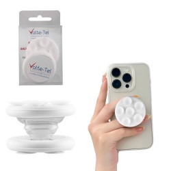 VOLTE-TEL POP STAND ΒΑΣΗ ΣΤΗΡΙΞΗΣ ΒΕΝΤΟΥΖΑ ΣΙΛΙΚΟΝΗΣ ΔΙΠΛΗΣ ΟΨΗΣ ΣΤΡΟΓΓΥΛΗ ΜΙΚΡΗ ΓΙΑ ΣΥΣΚΕΥΕΣ WHITE