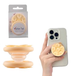 VOLTE-TEL POP STAND ΒΑΣΗ ΣΤΗΡΙΞΗΣ ΒΕΝΤΟΥΖΑ ΣΙΛΙΚΟΝΗΣ ΔΙΠΛΗΣ ΟΨΗΣ ΣΤΡΟΓΓΥΛΗ ΜΙΚΡΗ ΓΙΑ ΣΥΣΚΕΥΕΣ BEIGE