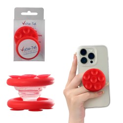 VOLTE-TEL POP STAND ΒΑΣΗ ΣΤΗΡΙΞΗΣ ΒΕΝΤΟΥΖΑ ΣΙΛΙΚΟΝΗΣ ΔΙΠΛΗΣ ΟΨΗΣ ΣΤΡΟΓΓΥΛΗ ΜΙΚΡΗ ΓΙΑ ΣΥΣΚΕΥΕΣ RED