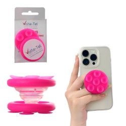 VOLTE-TEL POP STAND ΒΑΣΗ ΣΤΗΡΙΞΗΣ ΒΕΝΤΟΥΖΑ ΣΙΛΙΚΟΝΗΣ ΔΙΠΛΗΣ ΟΨΗΣ ΣΤΡΟΓΓΥΛΗ ΜΙΚΡΗ ΓΙΑ ΣΥΣΚΕΥΕΣ FUCHSIA