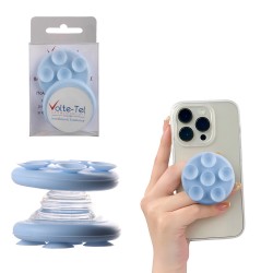 VOLTE-TEL POP STAND ΒΑΣΗ ΣΤΗΡΙΞΗΣ ΒΕΝΤΟΥΖΑ ΣΙΛΙΚΟΝΗΣ ΔΙΠΛΗΣ ΟΨΗΣ ΣΤΡΟΓΓΥΛΗ ΜΙΚΡΗ ΓΙΑ ΣΥΣΚΕΥΕΣ LIGHT BLUE