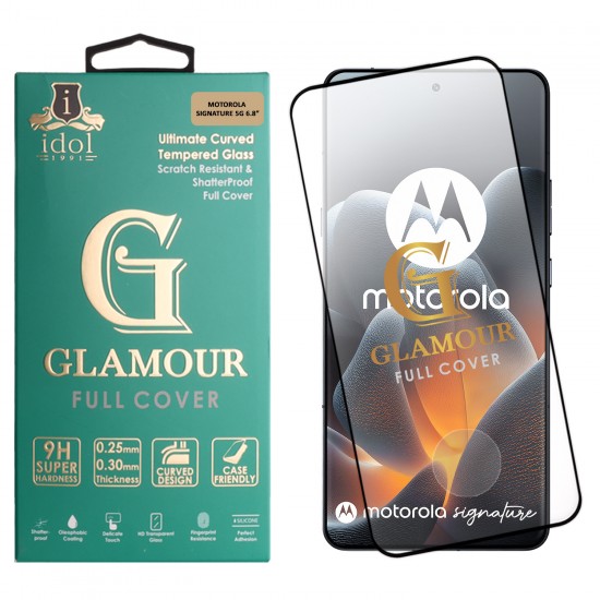 IDOL 1991 GLAMOUR TEMPERED GLASS MOTOROLA SIGNATURE 5G 6.8in 9H 0.30mm FULL COVER 3D EDGE GLUE FINGER UNLOCK BLACK IDOL 1991 GLAMOUR TEMPERED GLASS MOTOROLA SIGNATURE 5G 6.8in 9H 0.30mm FULL COVER 3D EDGE GLUE FINGER UNLOCK BLACK