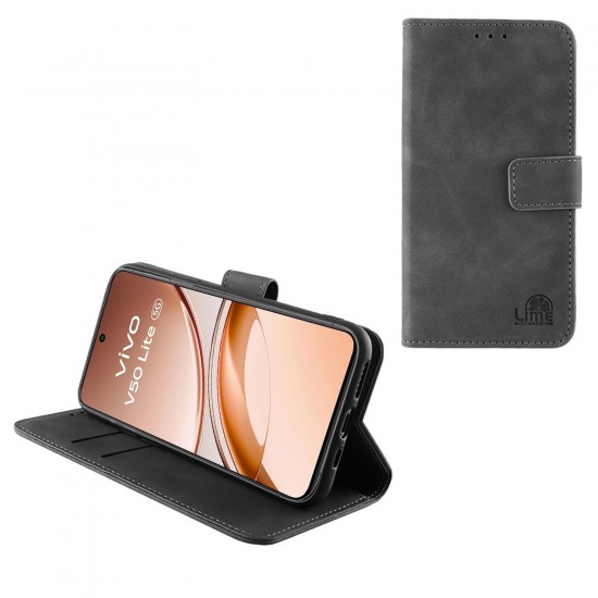 LIME ESSENTIAL ΘΗΚΗ VIVO V50 LITE 5G 6.77in MAGNET BOOK STAND CLIP GREY LIME ESSENTIAL ΘΗΚΗ VIVO V50 LITE 5G 6.77in MAGNET BOOK STAND CLIP GREY