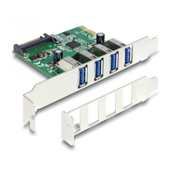 DELOCK κάρτα επέκτασης PCI Express x1 σε 4x USB 89360, 5 Gbps DELOCK κάρτα επέκτασης PCI Express x1 σε 4x USB 89360, 5 Gbps