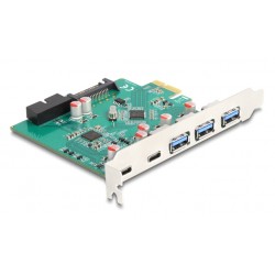 DELOCK κάρτα επέκτασης PCI x1 σε 3x USB/2x USB-C/19-pin 90109, 5Gbps DELOCK κάρτα επέκτασης PCI x1 σε 3x USB/2x USB-C/19-pin 90109, 5Gbps