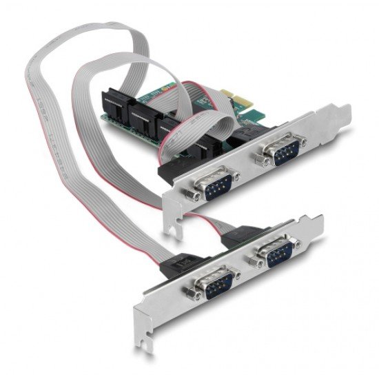 DELOCK κάρτα επέκτασης PCIe σε 4x RS-232 90410, 115.2Kbps DELOCK κάρτα επέκτασης PCIe σε 4x RS-232 90410, 115.2Kbps