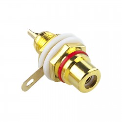 Connector RCA σασί χρυσό-κόκκινο