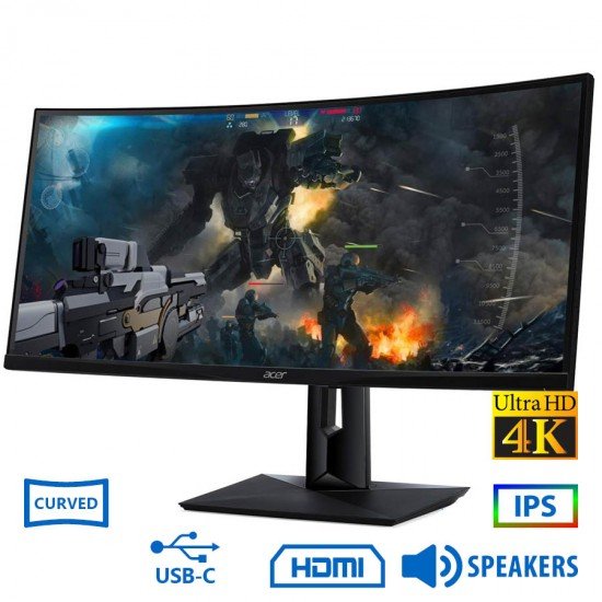Used Monitor CZ340CK Curved IPS LED/Acer/34\\"Utra HD 4K/3840x2160/Black/w/Speakers/DP & HDMI & USB Ty Used Monitor CZ340CK Curved IPS LED/Acer/34\\"Utra HD 4K/3840x2160/Black/w/Speakers/DP & HDMI & USB Ty