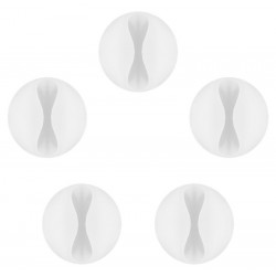 GOOBAY οργανωτές καλωδίων σιλικόνης 95183, 1 θέση, Φ7.8mm, λευκό, 5τμχ