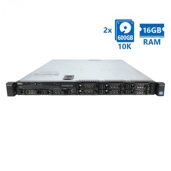 Refurbished Server Dell Poweredge R420 R1U E5-2430(6-cores)/16GB DDR3/2x600GB 10K/8xSFF/1xPSU/No ODD Refurbished Server Dell Poweredge R420 R1U E5-2430(6-cores)/16GB DDR3/2x600GB 10K/8xSFF/1xPSU/No ODD