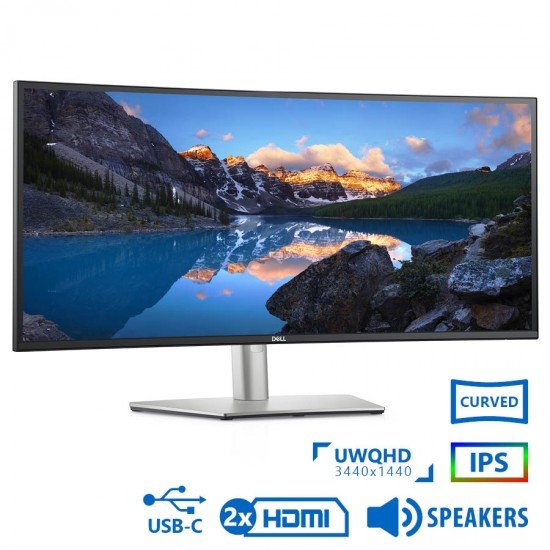 Used Monitor U3421WE Curved/Dell/34”UW-QHD/3440x1440/Silver/Black/w/Speakers/DP & 2xHDMI & USB-Type- Used Monitor U3421WE Curved/Dell/34”UW-QHD/3440x1440/Silver/Black/w/Speakers/DP & 2xHDMI & USB-Type-