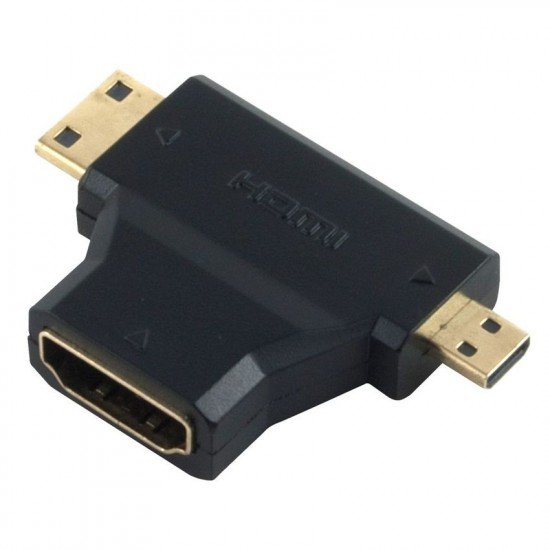POWERTECH αντάπτορας HDMI σε Mini HDMI & Micro HDMI ADA-H004, μαύρος POWERTECH αντάπτορας HDMI σε Mini HDMI & Micro HDMI ADA-H004, μαύρος