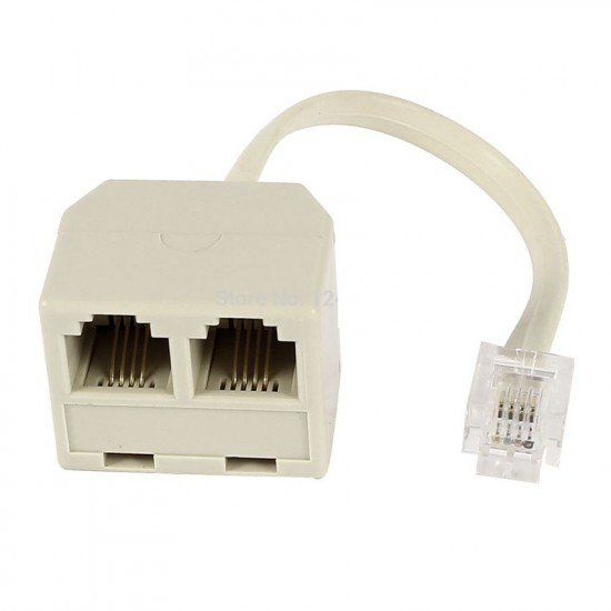 POWERTECH αντάπτορας RJ11 4P4C αρσενικό σε 2x θηλυκό ADA-T001, λευκός POWERTECH αντάπτορας RJ11 4P4C αρσενικό σε 2x θηλυκό ADA-T001, λευκός
